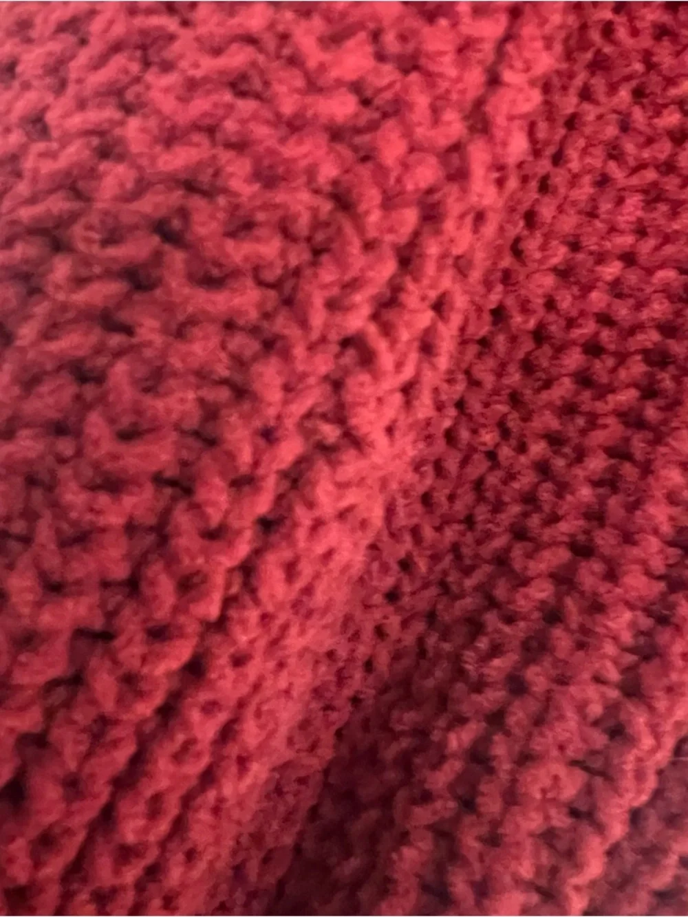 Hazel Moon Red Cropped Turtleneck Chunky Knit Sweater